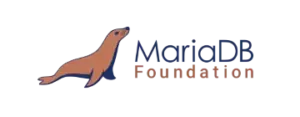 Logo de la Fundación MariaDB, una base de datos de código abierto utilizada por ADMIN TI para ofrecer soluciones de gestión de bases de datos.